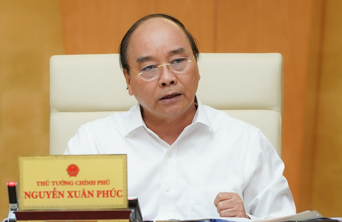Thủ tướng Nguyễn Xuân Phúc chủ trì họp Thường trực Chính phủ về phòng chống Covid-19. Ảnh: Quang Hiếu